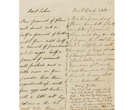 Manuscript.- [Collection of recipes], manuscript, 88pp. excluding blanks, slightly browned, original half straight-grained mo