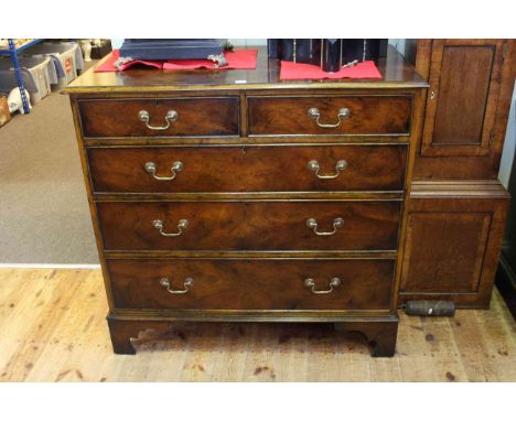 Good quality period style mahogany chest of two short above three long graduated drawers on shaped bracket feet, 108cm by 105