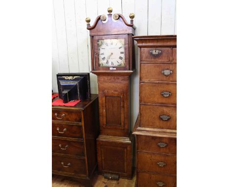 Antique mahogany and oak 30 hour longcase clock having square painted dial, signed J. Addison, Bridgnorth.