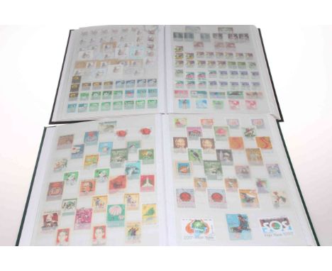 Six stamp albums including Indonesia, Korea Olympics, Korea presidential inauguration, Korea block sheet mint, Lao, Mongolia,