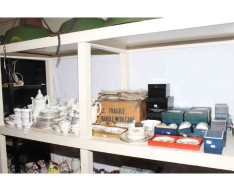 Royal Worcester egg coddlers, assorted tea and coffees wares, Paragon lidded box, etc.