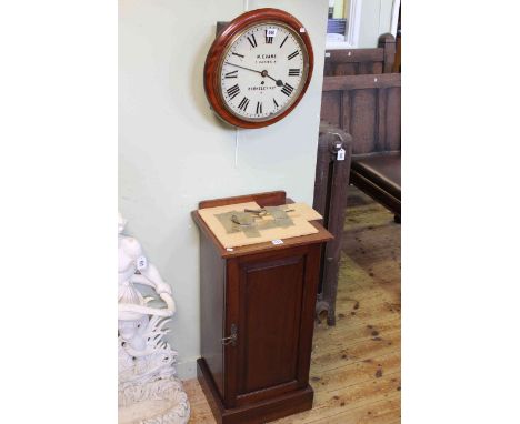 Circular mahogany cased fusee wall clock and Victorian walnut pot cupboard (2).