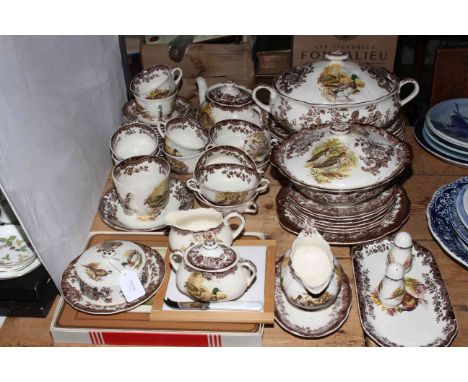 Palissy Royal Worcester Game Series service, approximately fifty two pieces.