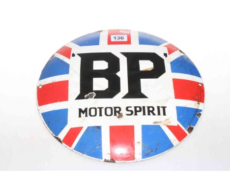 Enamel BP Motor Spirit sign, 30cm.