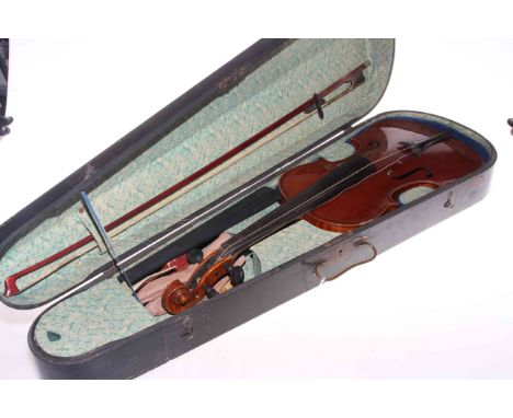 Violin and bow in case.