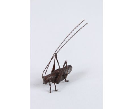A JAPANESE OKIMONO BRONZE CRICKET.