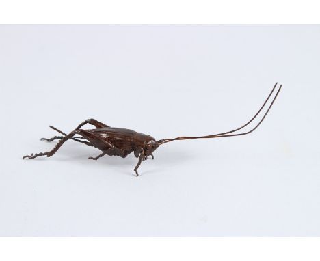 A JAPANESE OKIMONO BRONZE CRICKET.