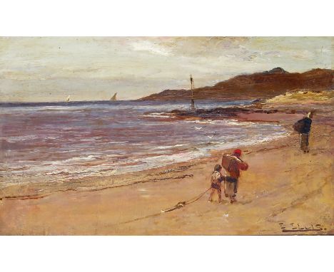 Edwin John Ellis (1841-1895) Taking home the day’s catch Signed Oil on canvas 30.5 x 51cm; 12 x 20in ++Some marks and blemish