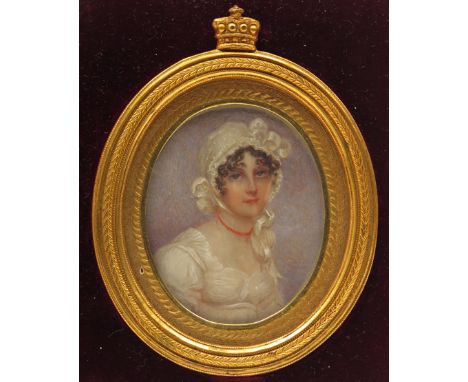 ë English School early 19th Century Portrait miniature of Eliza, wife of Thomas Baron le Despencer (d.1848), head and shoulde