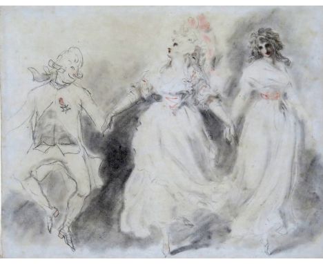 Richard Cosway R.A. (1742-1821) The Duke of Devonshire and Georgiana, Duchess of Devonshire and Lady Elizabeth Foster Pencil 