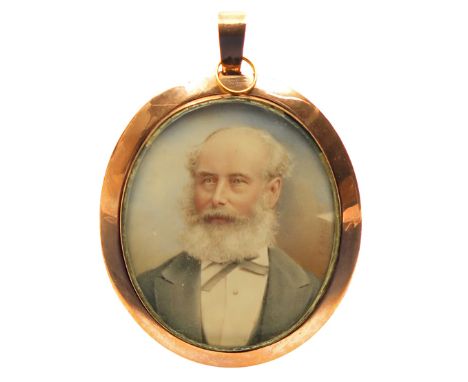 ë Ernest Rinzi (1836-1909) Portrait miniature of James Cooper, head and shoulders Oval in a gilt frame 47 x 39mm