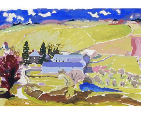 ‡ Julian Trevelyan R.A. (1910-1988) French landscape with a farmstead Signed and dated 1932 Watercolour, gouache and pencil 3