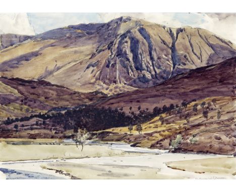 ‡ Norman Wilkinson C.B.E., R.W.S. (1878-1971) Highland view, Scotland Signed Watercolour over pencil 25 x 35cm Provenance: Th