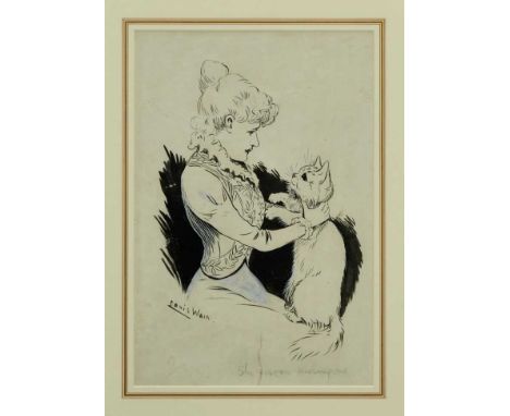 Louis Wain Dressed Cat 1910 Artist Signed Raphael Tuck Painting Book  Postcard