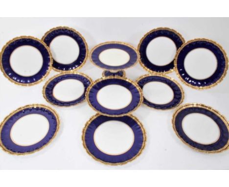 Edwardian Copeland Spode part dessert service retailed by T. Goode and Co., to include nine plates and two stands of differen