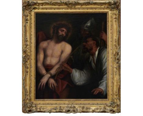 After Sir Anthony Van Dyke (1599-1641) oil on canvas - The Mocking of Christ, 107cm x 90cm, in swept gilt frameCondition repo