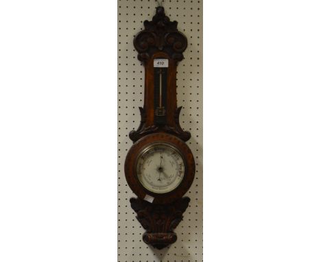 A late Victorian oak barometer c.1890