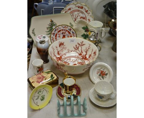 Ceramics - a Coalport red Indian Tree pattern fruit bowl;  plate;  a Scottish scenes Caledonia mug Royal Doulton Christmas Tr