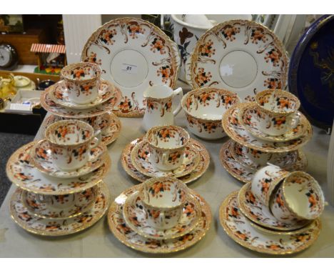 A Victorian tea service for eleven, including cups, saucers, cream jugs, side plates;  etc 
