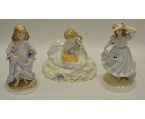 A Royal Worcester figure, Grandma's Bonnet, sculptured by Shelia Mitchell, limited edition 1791/9500;   others, Lullaby, 2323