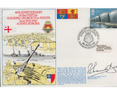 Commander R. D Hamilton Bate Signed 40th Anniversary of the Visit by HM King George VI to Malta June 20th 1943 in HMS Aurora 