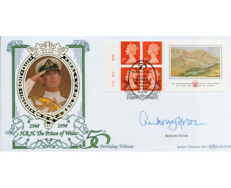 Anthony Holden signed FDC. 1948-1998 H. R. H. The Prince of Wales 50th Birthday tribute. Single postmarked 14th November 98 B