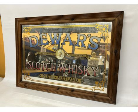 A DEWARS SCOTCH WHISKY ADVERTISING MIRROR 71CM X 94CM