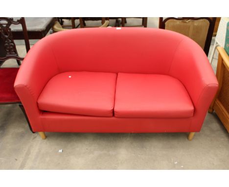 A RED ARGOS TUB SOFA