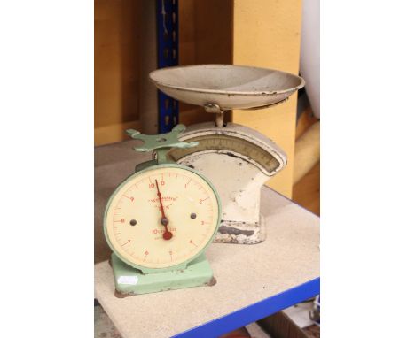 TWO SETS OF VINTAGE WEIGHING SCALES TO INCLUDE WAYMASTER