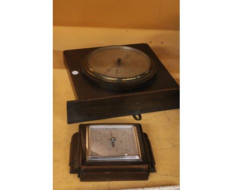 TWO VINTAGE MAHOGANY CASED BAROMETERS