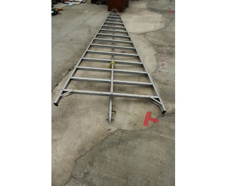 A LARGE ALLOY STEP LADDER - APPROX 15 FT