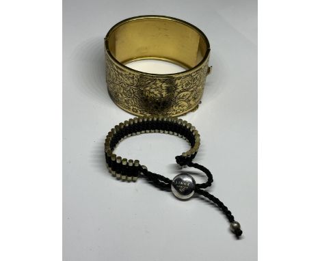 A LINKS OF LONDON DESIGNER BRACELET AND A LARGE DECORATIVE BANGLE