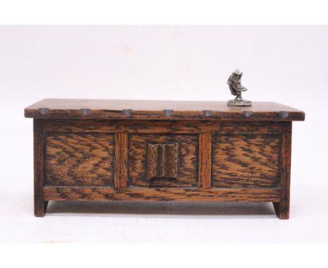 A VINTAGE OAK TALLENT OLD BOND STREET MUSIC/ JEWELLERY BOX