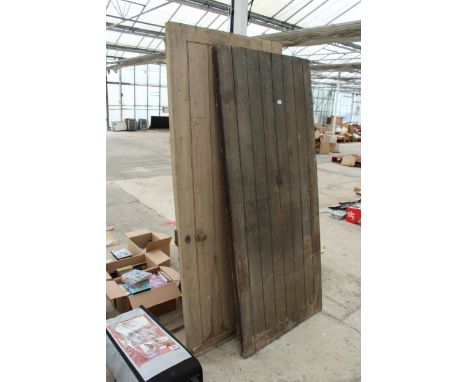 TWO VINTAGE PINE DOORS
