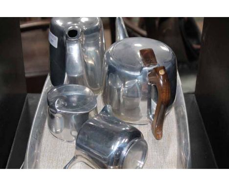 PICQUOTWARE FOUR PIECE TEA SERVICE
including two serving trays