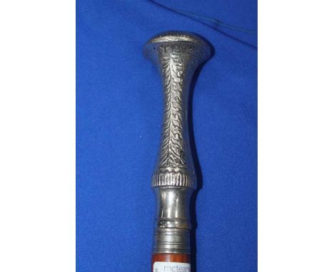 SILVER PLATED TOPPED WALKING STICK