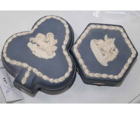 TWO WEDGWOOD JASPERWARE TRINKET BOXES