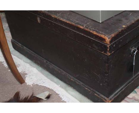 LARGE VINTAGE TOOL CHEST 
including tools and a small footstool