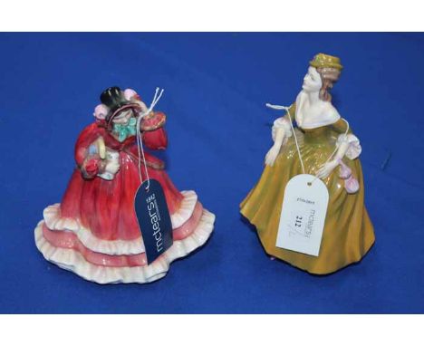 TWO CERAMIC FIGURE GROUPS
including Coalport and Royal Doulton (1 broken)