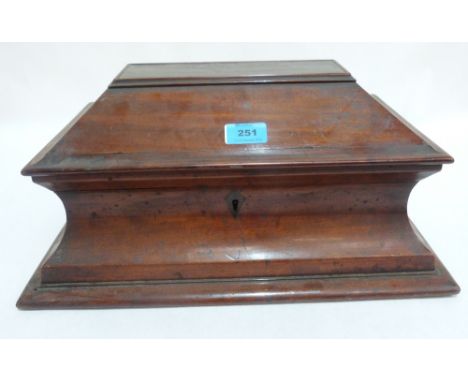 A Regency mahogany sarcophagus tea caddy. 11½' wide. Interior caddy lids lacking