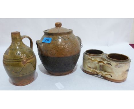 Michael Cardew 1901-1983. Winchcombe Pottery. Three pottery vessels, two damaged 