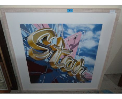 American hyper-realist school, a fine art print 'Star'. 24' x 24'