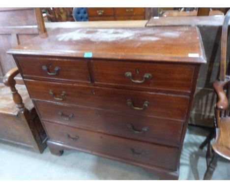 A George III mahogany chest, the moulded top over two short and three long drawers on ogee bracket feet. 42' wide