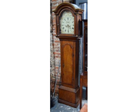 Thomas Best, Ilminster (Somerset), a 19th century oak longcase clock, the eight day two train movement with enamelled arched 