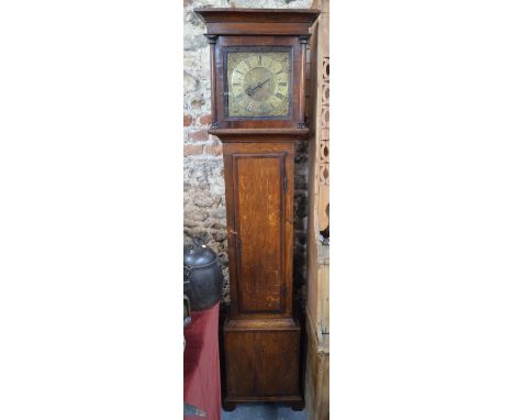 Jon Culliford, Bristoll (sic), a 17th/18th century mahogany cross-beaded oak longcase clock, the thirty hour movement with pa