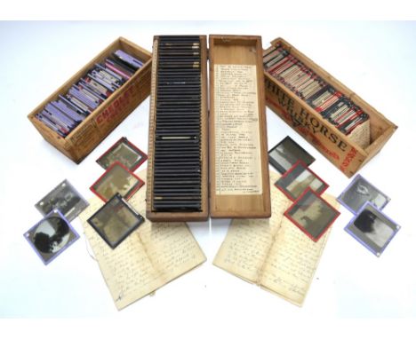 Approximately 150 Victorian photographic magic lantern slides with views of the Isle of Wight, to/w 50 Boer War slides