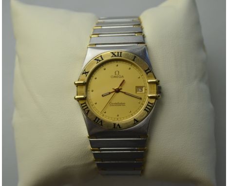 A gentleman's Omega Constellation Chronometer with gilt dial, case no 1431, in original presentation case and outer card box