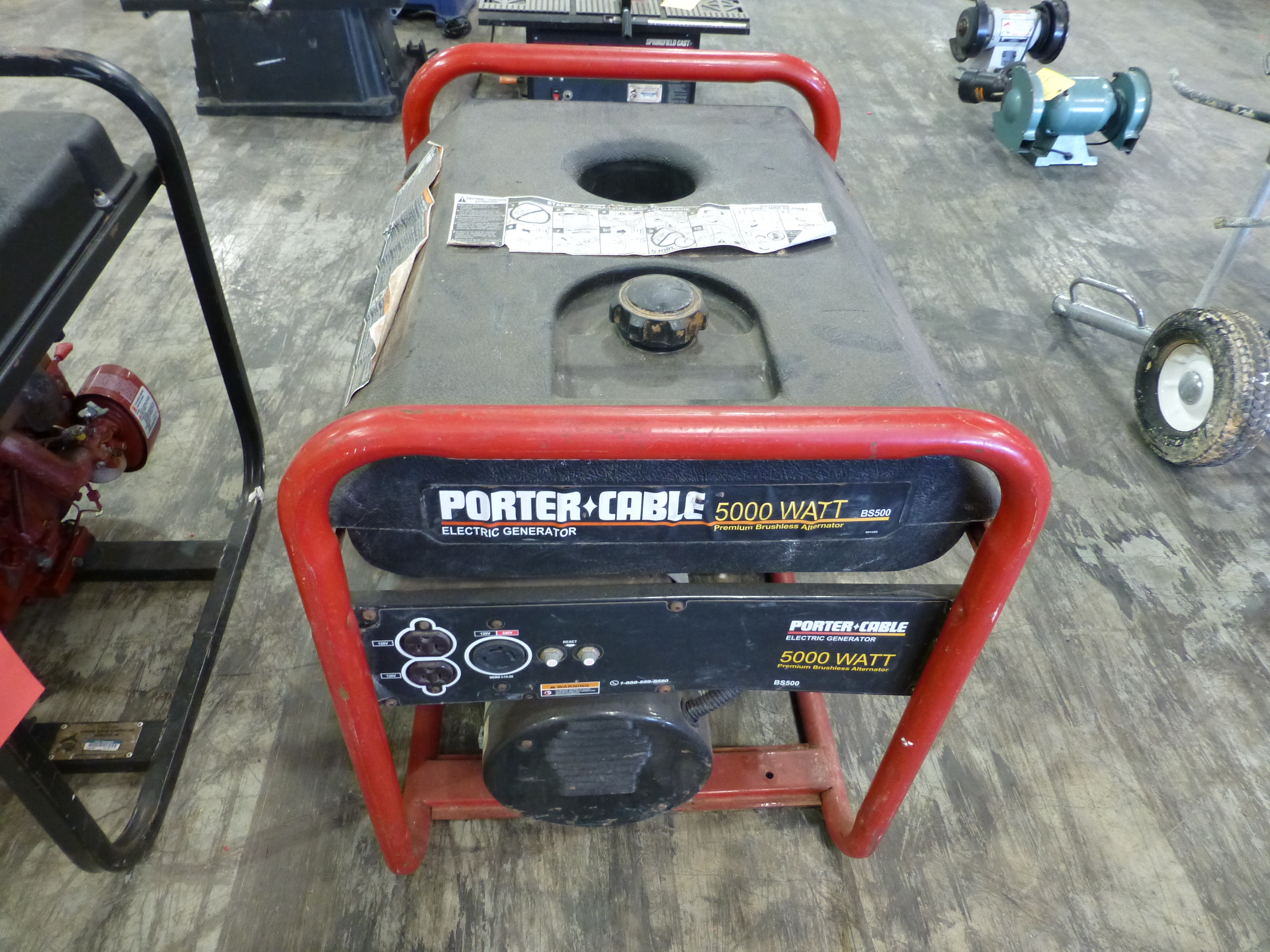 Porter Cable 5,000 Watt Electric Generator|Brushless Alternator; Model ...