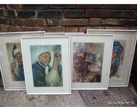 5 framed and glazed ethnic portrait prints by Joy Adamson
