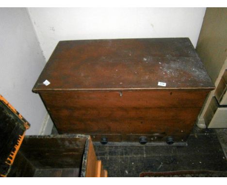 A pine linen trunk with candle box